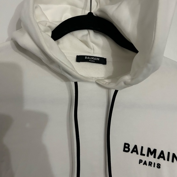 BALMAIN logo-print cropped hoodie - Picture 5 of 9